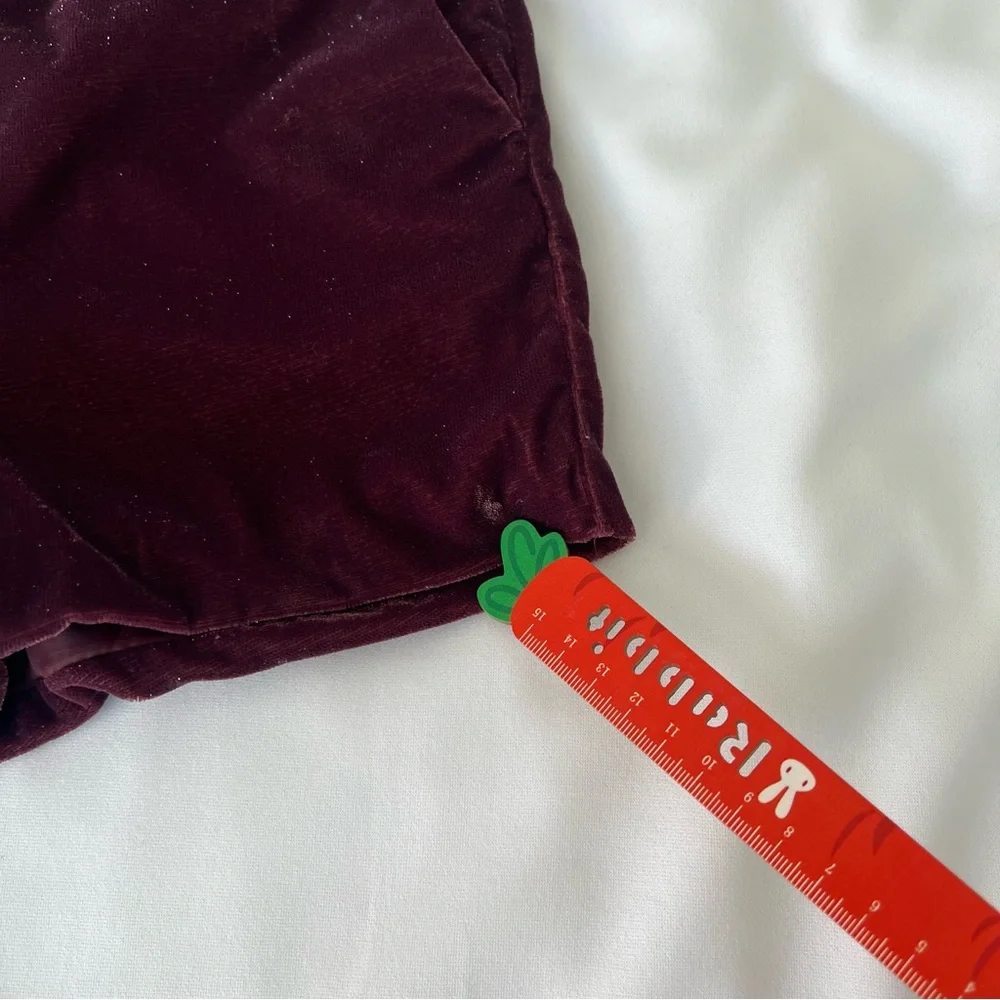 H&M Girl Purple Velour Lined Bow Shorts Side Pockets & Adjustable‎ waist